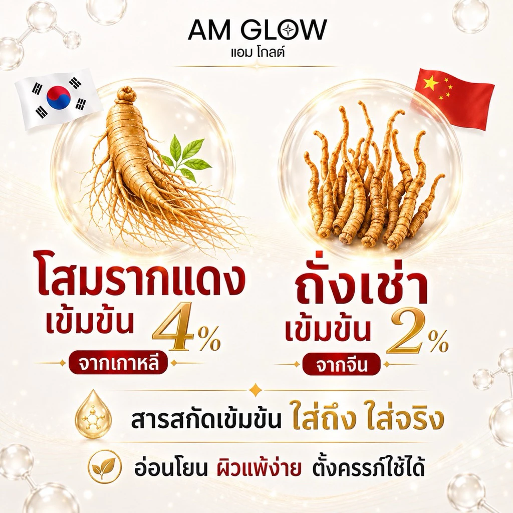 1 กระปุก(ครีมโสม)AM GLOW Ginseng Booster White Night Cream ครีมวิตามินโสมถังเช่า thumbnail 4
