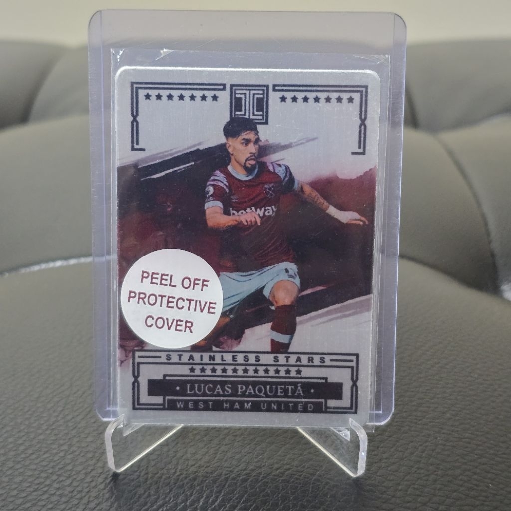 การ์ด Panini Impeccable 2022-23 Lucas Paqueta /71 การ์ดเหล็ก Premier League Westham United การ์ดบอล 