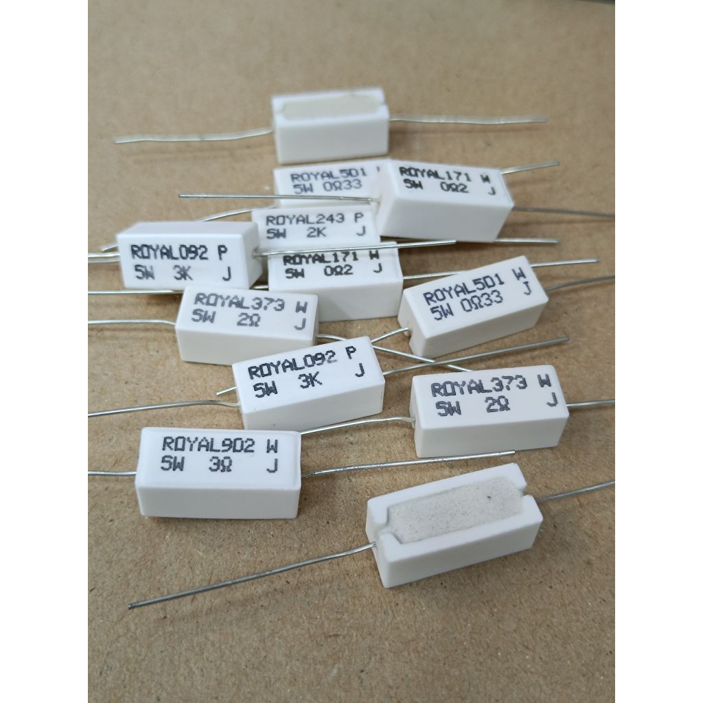 Rกระเบื้อง 5W หรือ ตัวต้านทานเซรามิก 0.2E 0.33E 2E 3E 2K 3K พร้อมส่ง