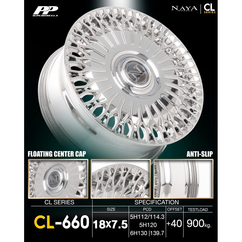ล้อแม็กซ์ NAYA CL-660 Standard Worldclass ราคาต่อ สี่วง สวย เบาทนทาน มีรับประกัน ขอบ 18 5 รู และ 6 ร