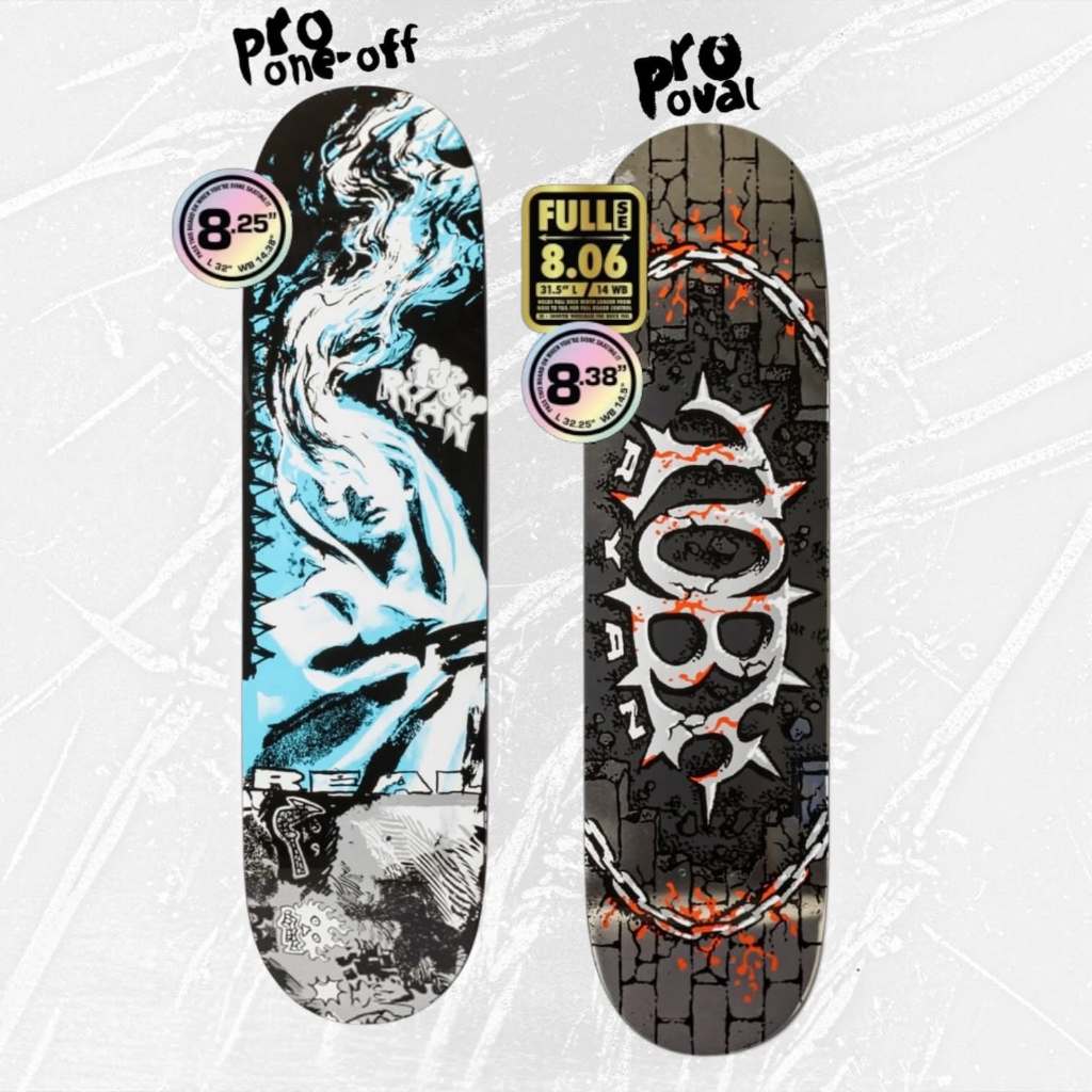 แผ่นสเก็ตบอร์ด ยี่ห้อ REAL รุ่น PRO Toby Ryan Oval 8.06 FullSE, 8.38 TOBY Duplicator One-off 8.25