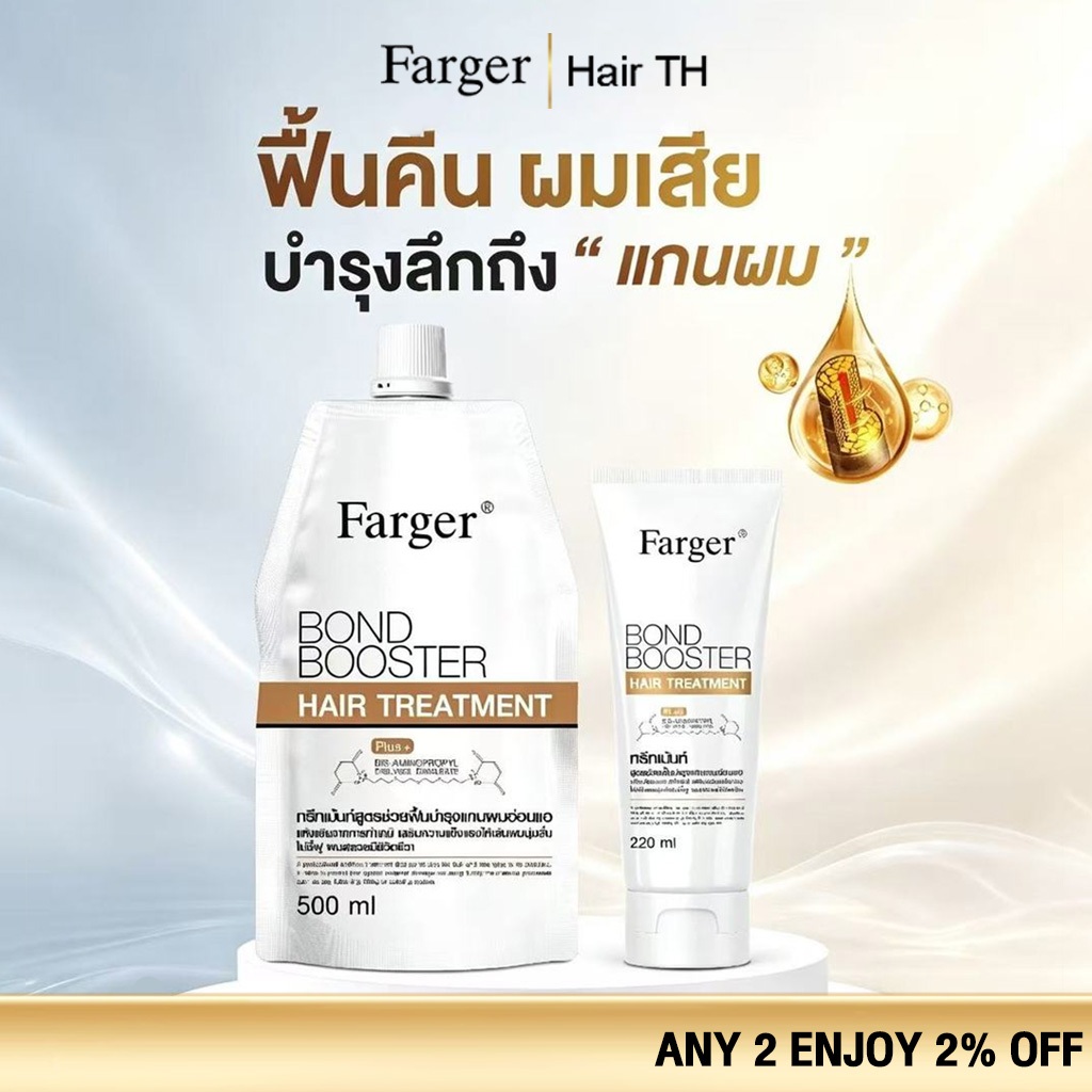 Farger Bond Booster ทรีทเม้นท์ ฟาร์เกอร์ ทรีทเม้นท์เคราติน ครีมหมักผม เชื่อมแกนผม 500 มล.& 220 มล.