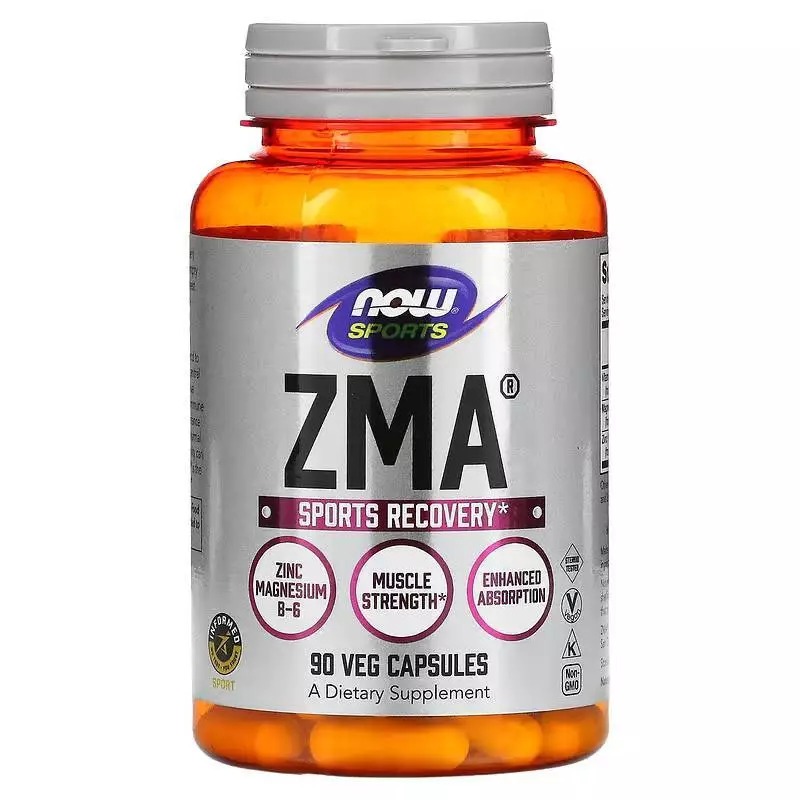 NOW Foods, Sports, ZMA สังกะสี แมกนีเซียม วิตามินบี6 ZMA, Sports Recovery, 90 แคปซูล (Veg Capsules)