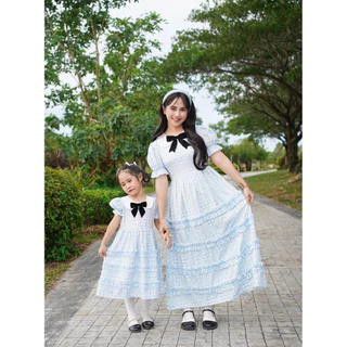 ชุดครอบครัวสีฟ้า รุ่นBlue heart (รหัส252)