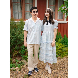 ชุดครอบครัวสีฟ้า รุ่นBlue heart (รหัส252)