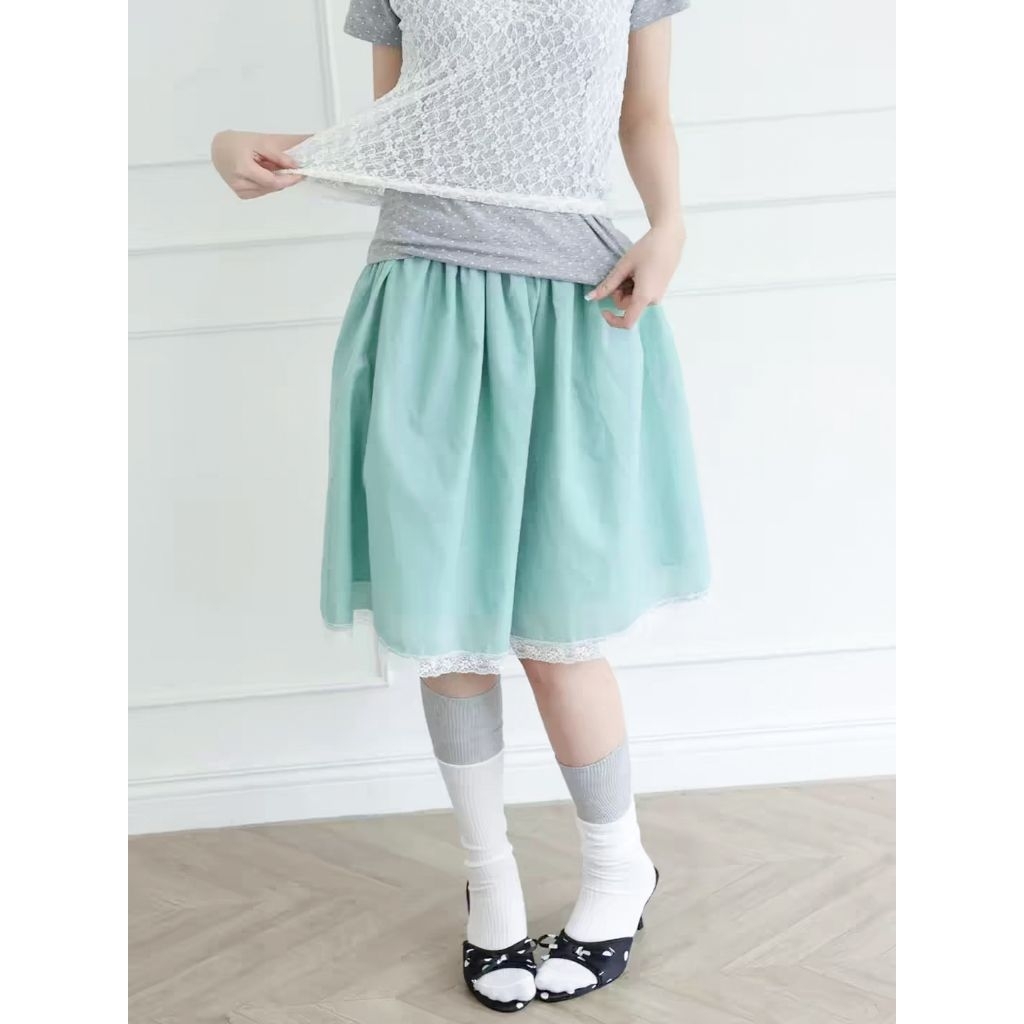 พร้อมส่ง TWOHANDHII MORNING MINT SKIRT กระโปรงสีมิ้น