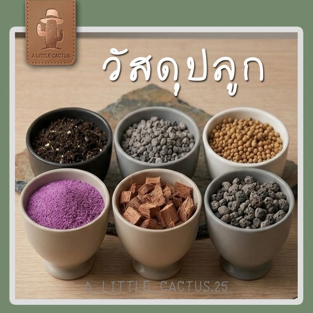 🌵 A Little cactus 🌵 วัสดุปลูกแคคตัส กากมะพร้าวสับ ดินปลูก พีทมอส หินภูเขาไฟ ปุ๋ย สตาร์เกิ้ลจี ดินญี่ปุ่น หินโรย ยากันรา