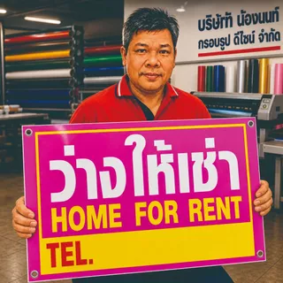 🔥ป้ายไวนิล(V9) ป้ายว่างให้เช่า 🔥🔥