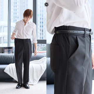 NORMAL.DAY กางเกงทำงาน ขากระบอกตรง รุ่น WorkFlex ผ้ายับยาก เอวยืดได้ มี 3ความยาวให้เลือก กางเกงขายาวทรงกระบอกตรง