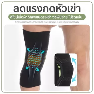 สนับเข่า ผ้ารัดเข่า BINARY มีซิลิโคนกันลื่น พยุงเข่า ผ้าหนา นุ่ม ป้องกันและลดอาการปวดเข่าขณะออกกำลังกาย 1 ข้าง