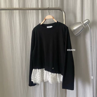Hana Top (ฮานะ) | เสื้อผ้ายืดแขนยาว แต่งระบาย 2 ชั้น