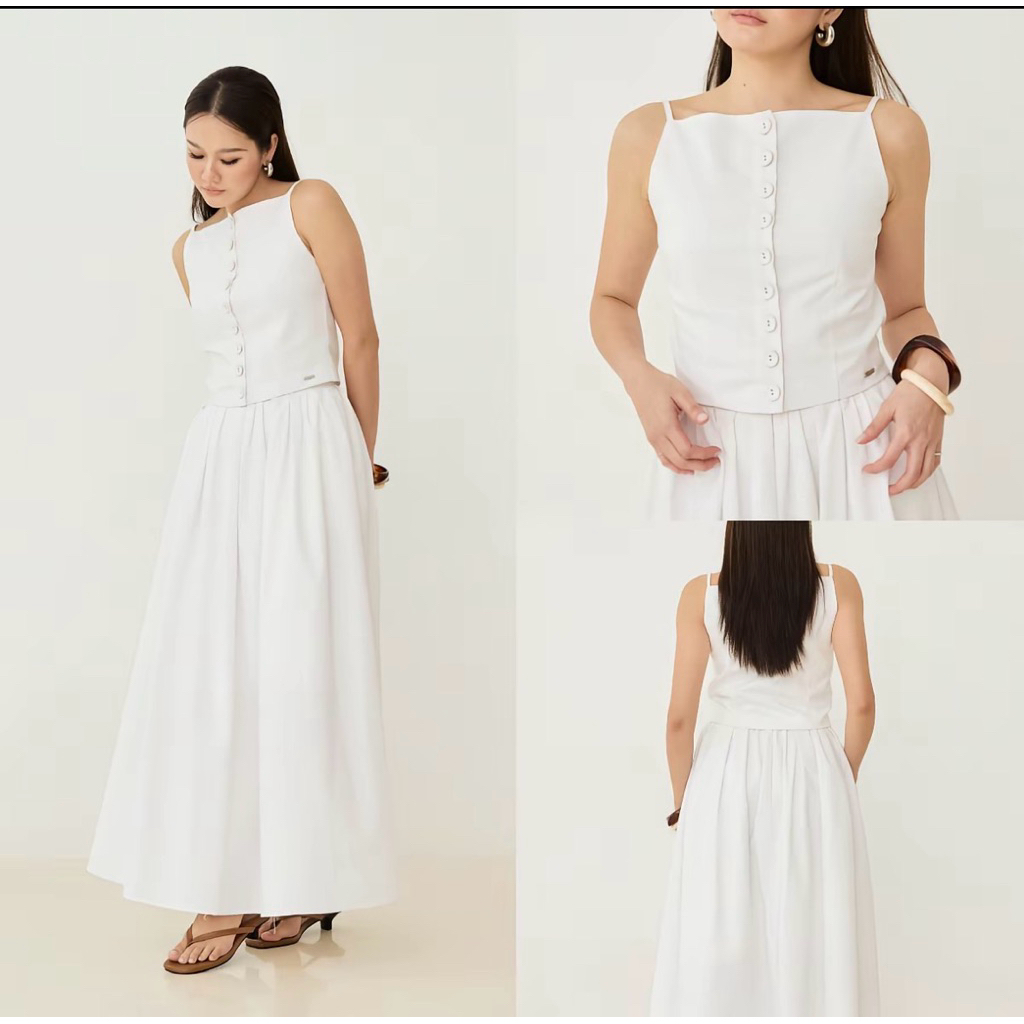 ส่งต่อ swana.ss ชุดเซ็ตเสื้อสายเดี่ยวและกระโปรงยาว