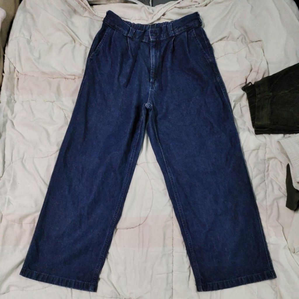 กางเกง Baggy GU สียีนส์เข้ม เข้ม