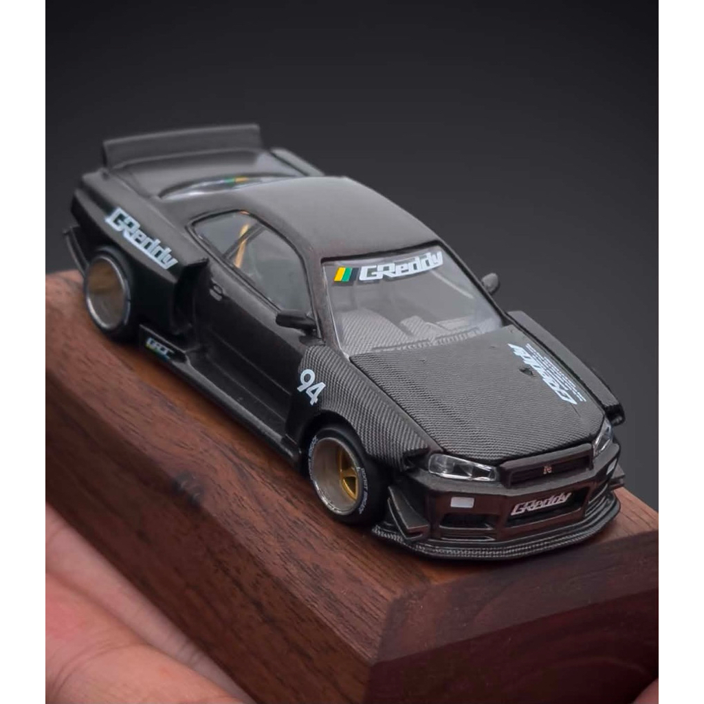 ▫️Nissan Skyline GT-R (R34) Kaido Works GReddy V2 KHMG222 #222 Scale 1:64 ยี่ห้อ Mini gt