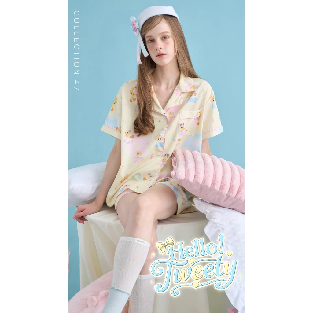 New!! ชุดนอน 47th Collection 'Hello, Tweety! 🐥✨' สี Butter Yellow
