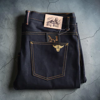 กางเกง BIG BULL DENIM รุ่น KU - 16 ผ้าดิบ 16 ออนซ์ริมสองสีแดงทอง