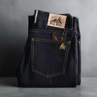 กางเกง BIG BULL DENIM รุ่น KU - 16 ผ้าดิบ 16 ออนซ์ริมสองสีแดงทอง