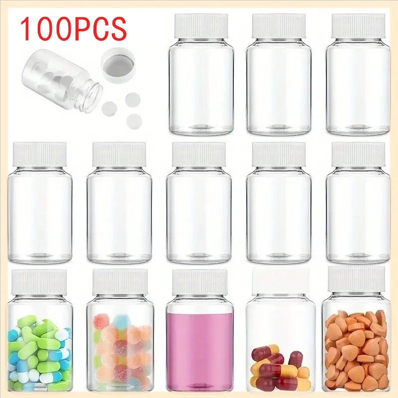 JoyTray 100PCS ขวดพลาสติกPETใส 30/50/100/150 ml ฝาเกรียวปิดสนิทพกพาสะดวก ขวดใส่ยา ใส่เครื่องดื่ม