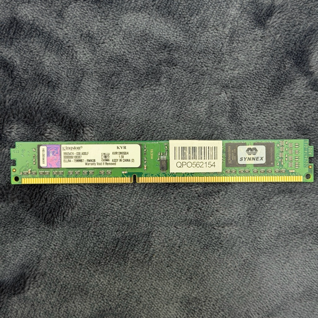 4GB (4GBx1,8chips) DDR3 1333MHz KINGSTON VALUE RAM (KVR13N9S8/4) Memory RAM (หน่วยความจำ) แรม มือสอง