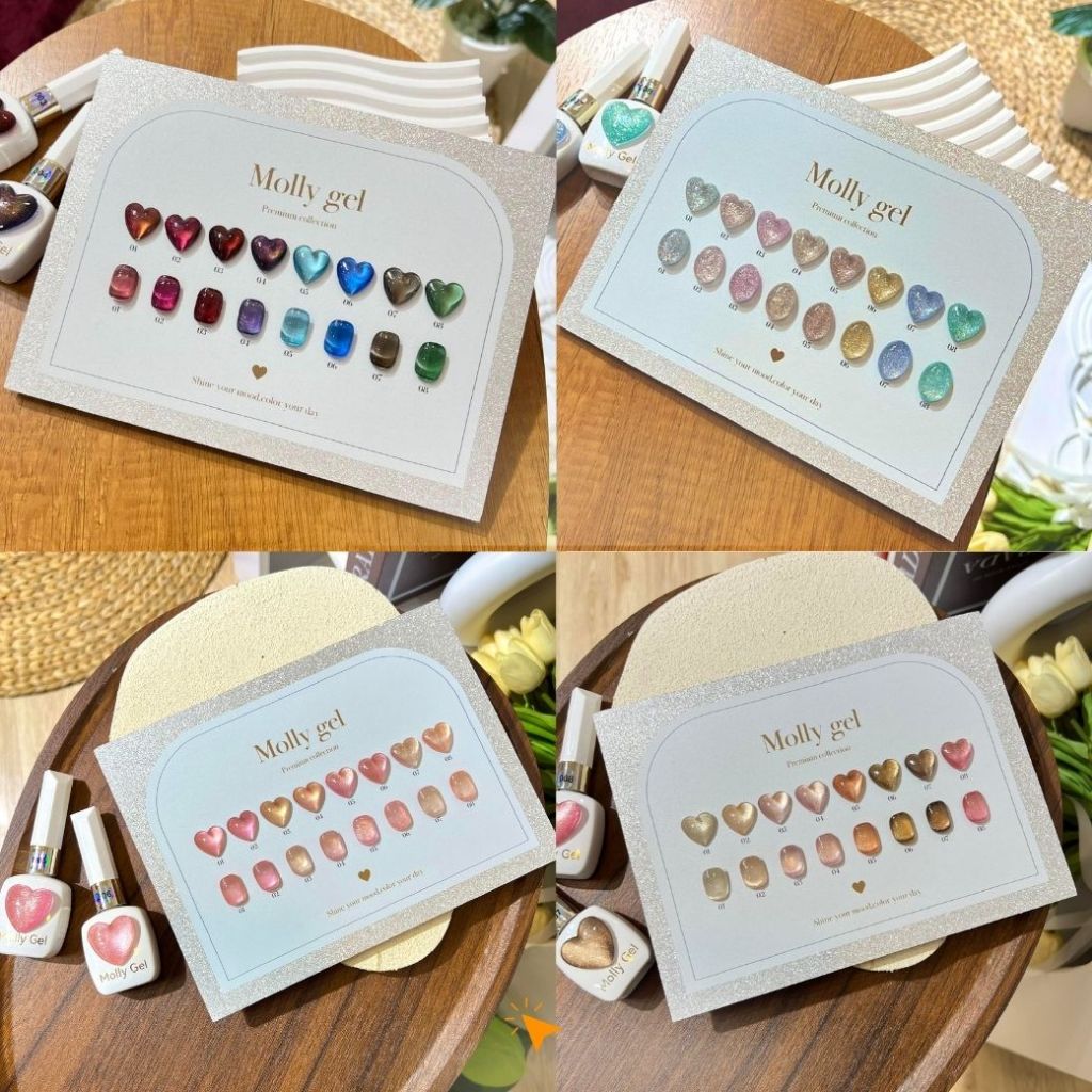 สีเจลยกชุด 8 สี พร้อมชาร์จ รวมโทนต่างๆ มอลลี่เจล