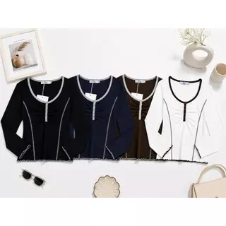 245-246-247 รุ่นSena(เซน่า) ผ้าCotton Supersoft เสื้อแขนยาวทรงเข้ารูป ดีไซน์คอปาดกว้าง เพิ่มความละมุนด้วยดีเทลจับจีบ