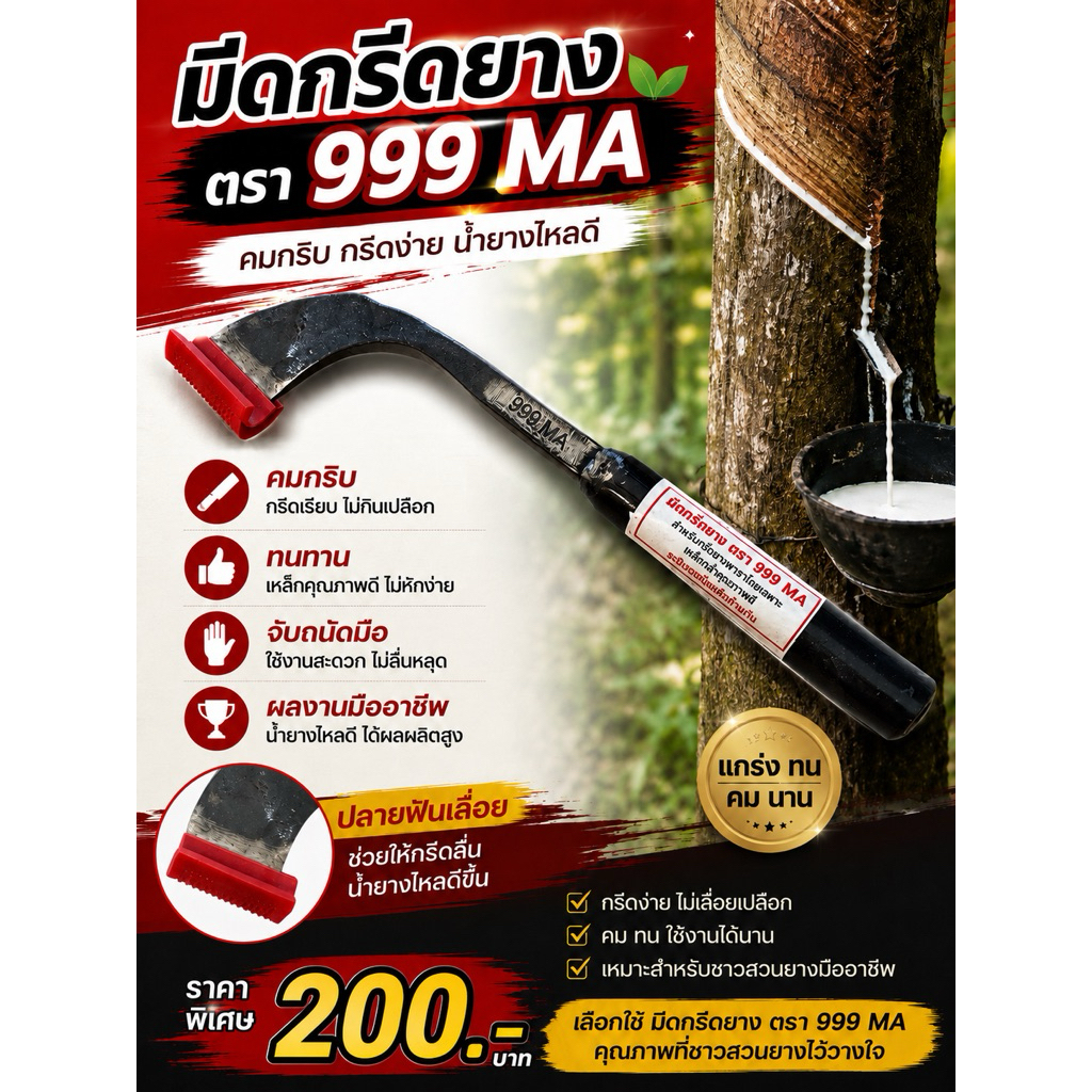 มีดกรีดยาง ตรา 999 MA
