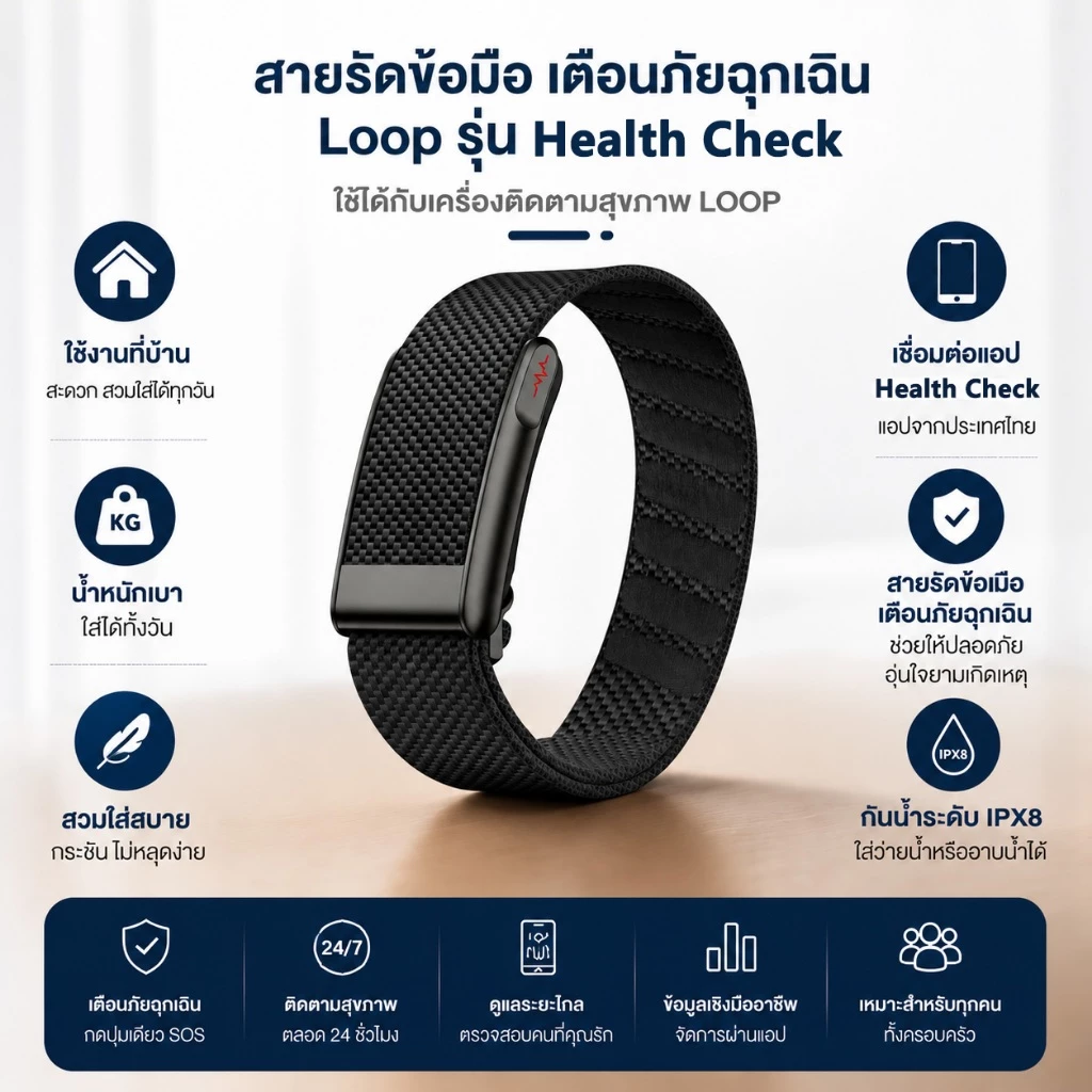LOOP Smart watch band ตรวจ ECG PPG ระดับแพทย์ A GPSวัดน้ำตาลไม่เจ็บตัว วัดความดันโลหิต กรดยูริก ไขมันในเลือด HRV