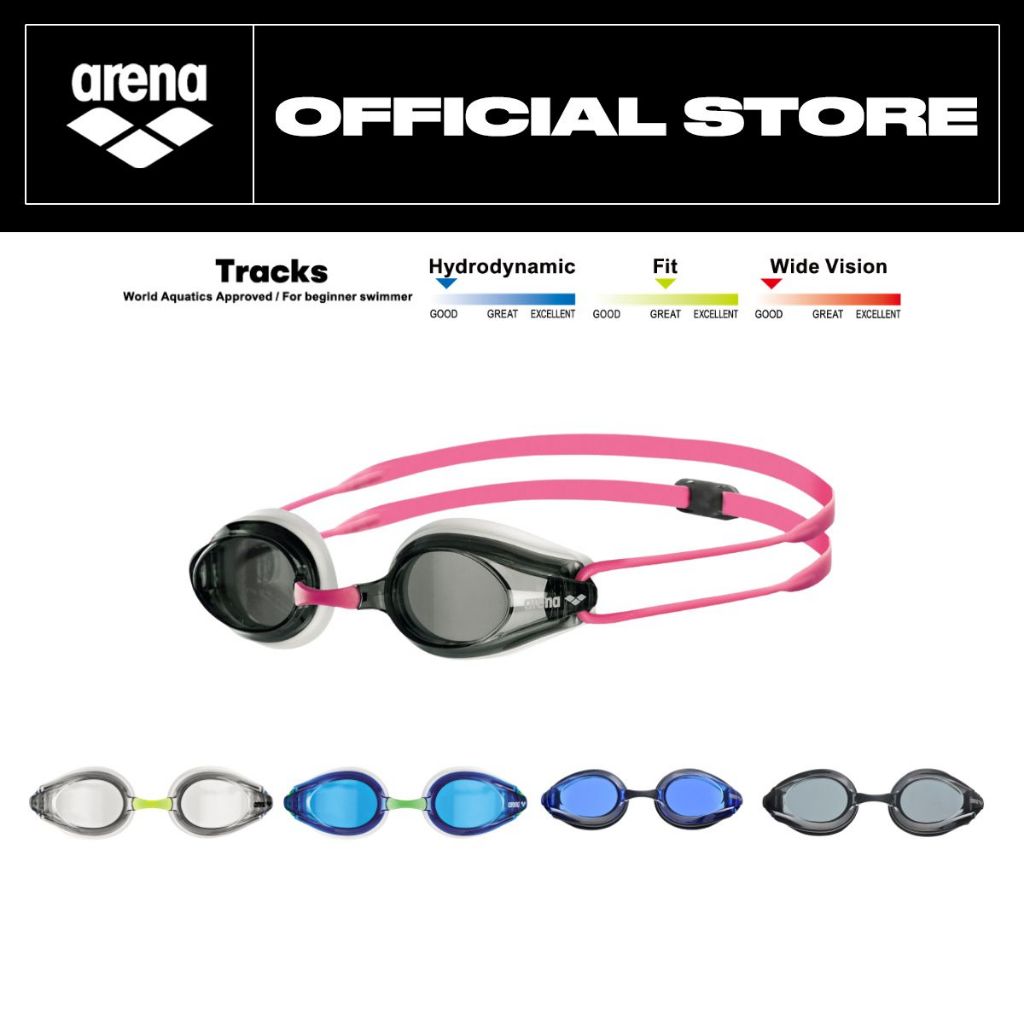 ARENA Racing goggle - TRACKS แว่นตาว่ายน้ำสำหรับแข่งขัน เพื่อผู้เริ่มต้นและนักว่ายน้ำทั่วไป | AASVYR4