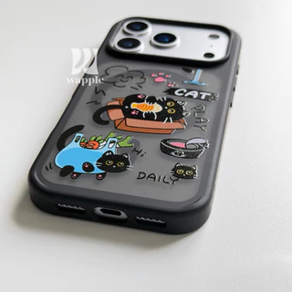 wapple-Magnetic Case เคสการ์ตูนผิวด้าน ขอบนิ่มหลังแข็ง กันกระแทก สำหรับรุ่นiPhone13-17 17Pro 17ProMax