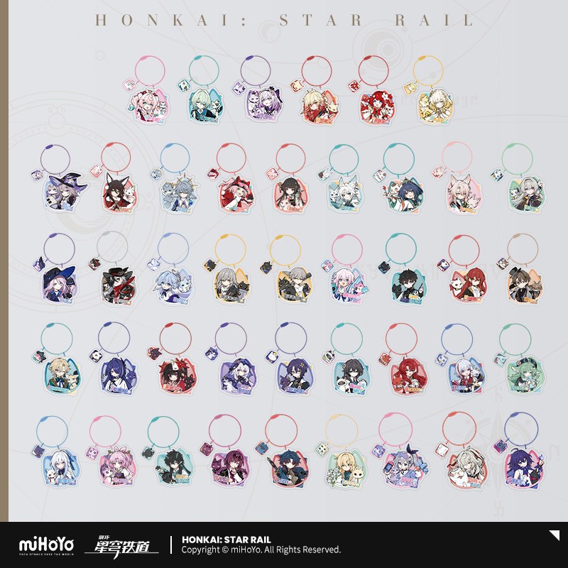 [ พร้อมส่ง / Official ] Honkai : Star Rail Little Cat - Keychain ฮงไค สตาร์เรล พวงกุญแจ Herta Firefly Mydei Anaxa