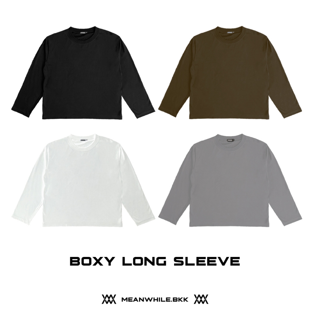 MW - Boxy long sleeve เสื้อยืดเปล่าแขนยาวทรงบ็อกซี