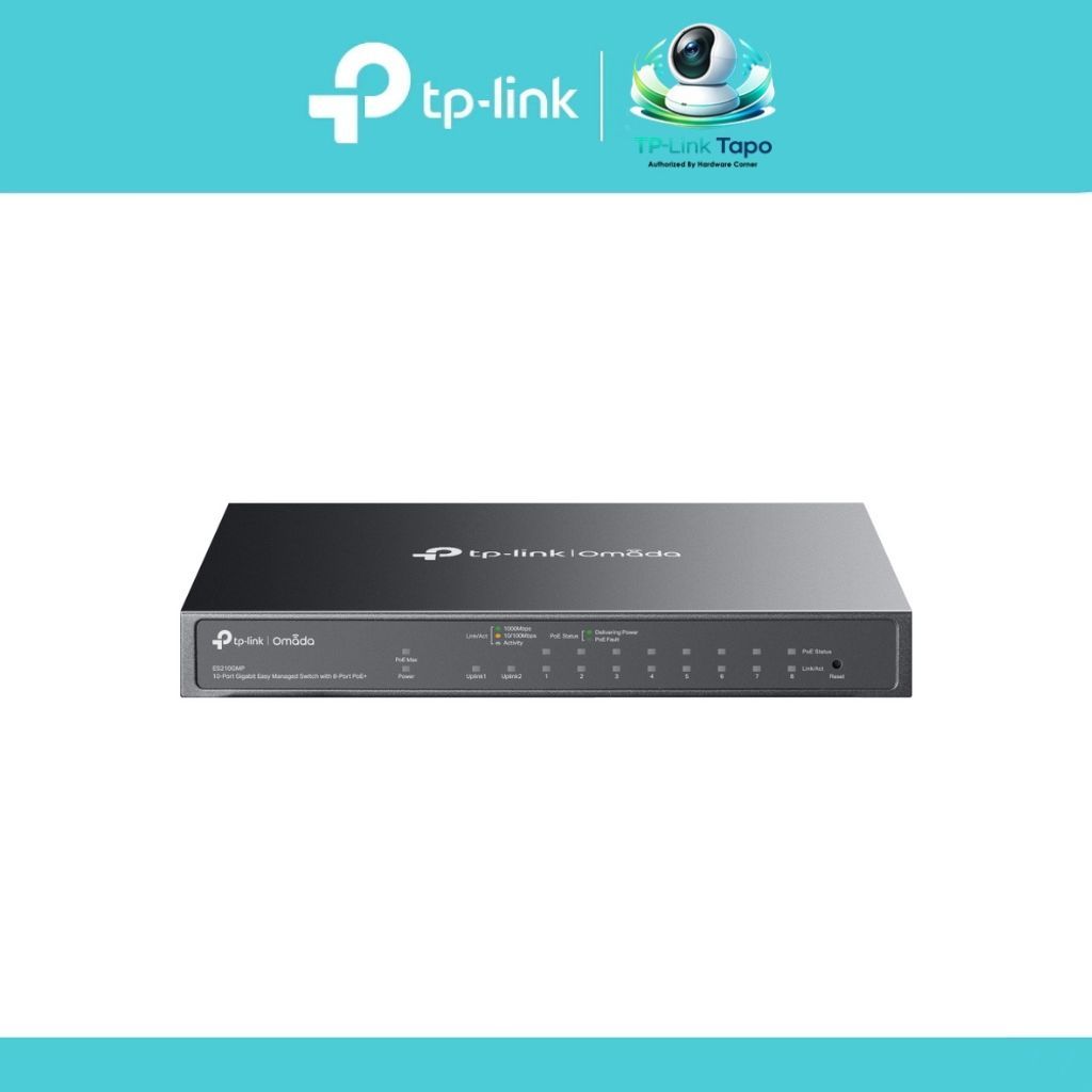 TP-LINK ES210GMP Omada 10-Port PoE+ Gigabit Easy Managed Switch รับประกันศูนย์ไทย