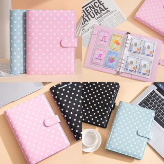 พร้อมส่ง🇹🇭แฟ้มหนังPUพาสเทล,Polka dotลายจุด (เฉพาะแฟ้ม) ขนาดA5 A6 แฟ้มเก็บการ์ด สมุดออมเงิน (AE) #B1 #B2 #I4