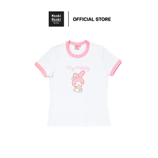 Moshi Moshi เสื้อยืดคอกลม เสื้อยืด ลาย Mymelody ลิขสิทธิ์แท้จากค่าย Sanrio รุ่น 6100007959-7972