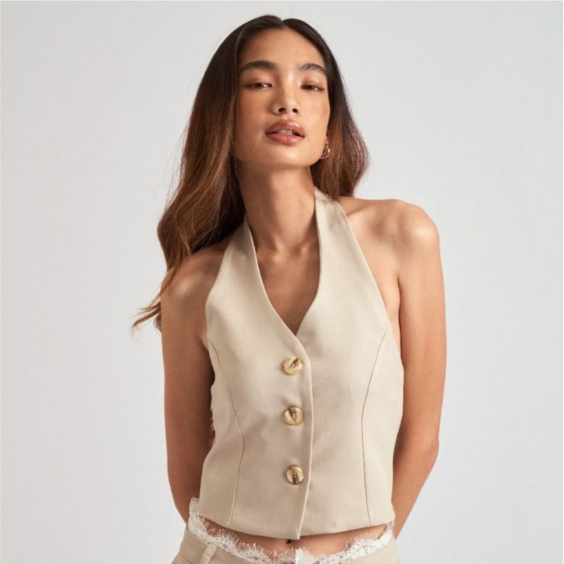 Dear Demi | Aira Top | เสื้อกั๊กคล้องคอเนื้อผ้าคุณภาพ