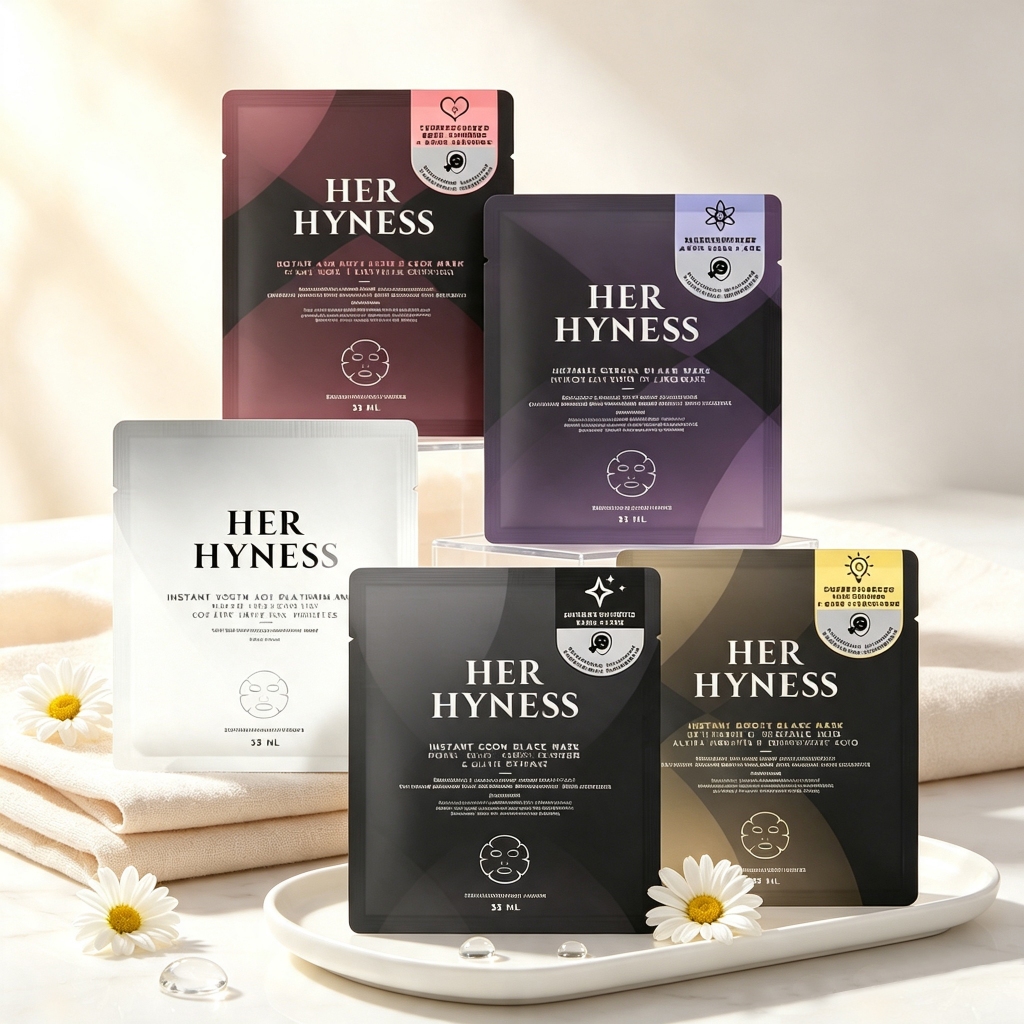 พร้อมส่ง มาส์ก ขาว / ดำ HER HYNESS Instant Youth Aox Platinum Mask INSTANT GLOW BLACK white