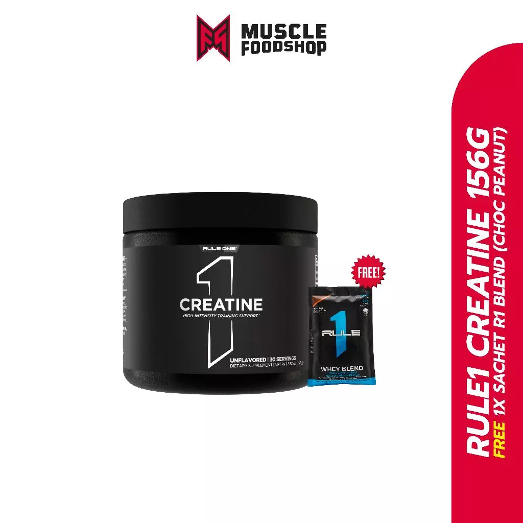 Rule1 Micronized Creatine - Unflavored (ไม่มีรสชาติ) มี 2 ขนาด (156g.และ 390g.)