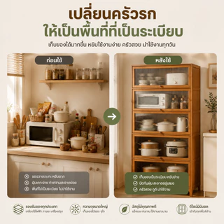 ตู้ครัว ตู้เก็บของ ชั้นวางของในครัว ปราศจากฟอร์มาลดีไฮด์ รับน้ำหนักได้มาก กันความชื้นและกันแมลง