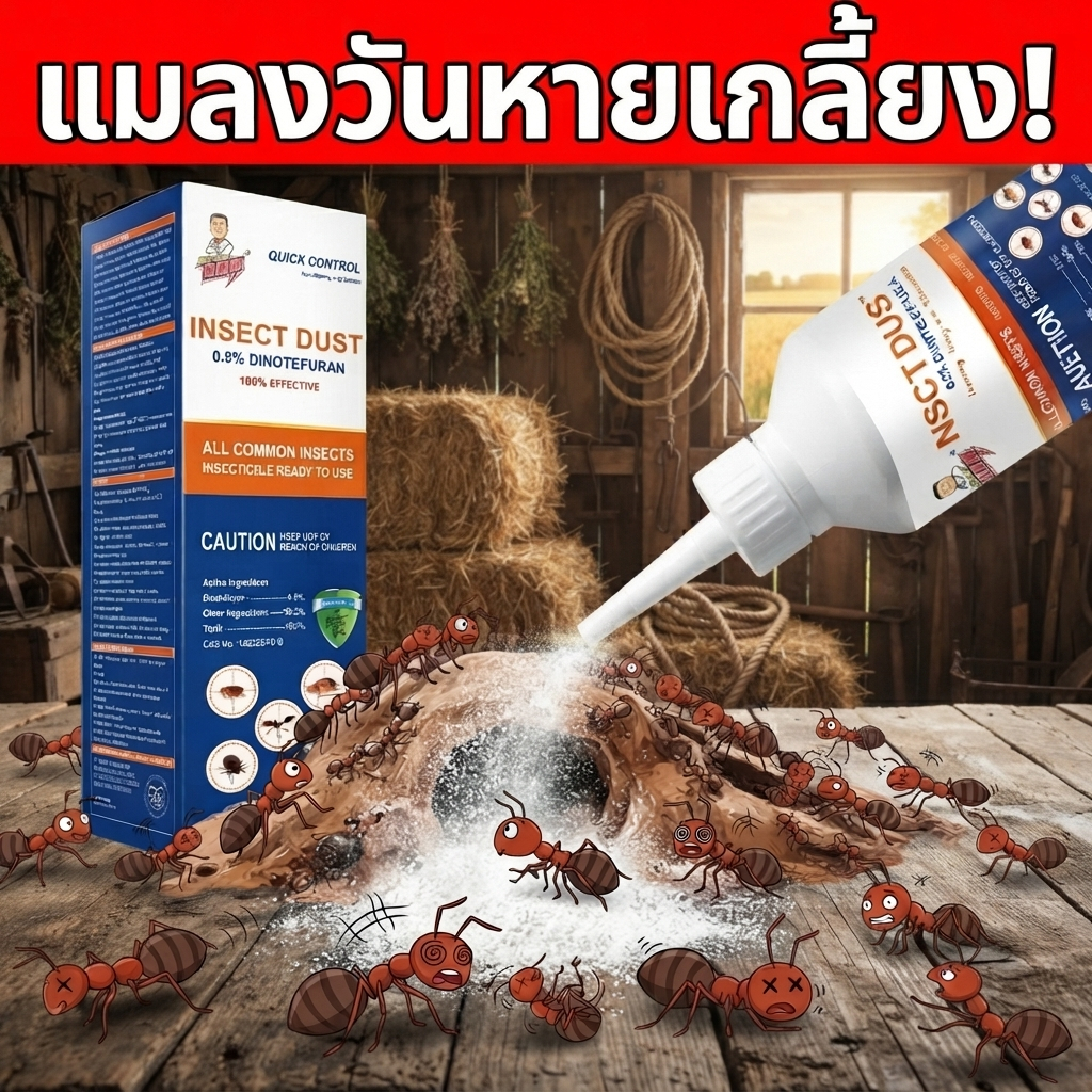มดหายไป SLB กำจัดมด ฆ่ามด ผงกำจัดมด ผงโรยมด ฆ่ามดตายยกรัง ผงฆ่ามด โปรยโดยตรงบริเวณที่มดเดินผ่าน