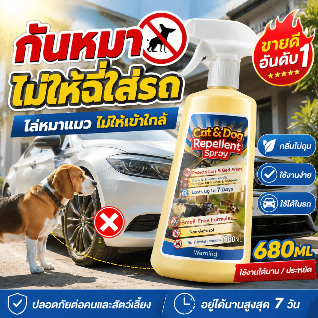 สเปรย์ไล่หมาแมว 680ml ยาไล่แมว ไล่หมา ไล่แมวจร กันแมวฉี่ กันหมาฉี่ ป้องกันสัตว์เลี้ยงขับถ่าย กลิ่นไม่ฉุน