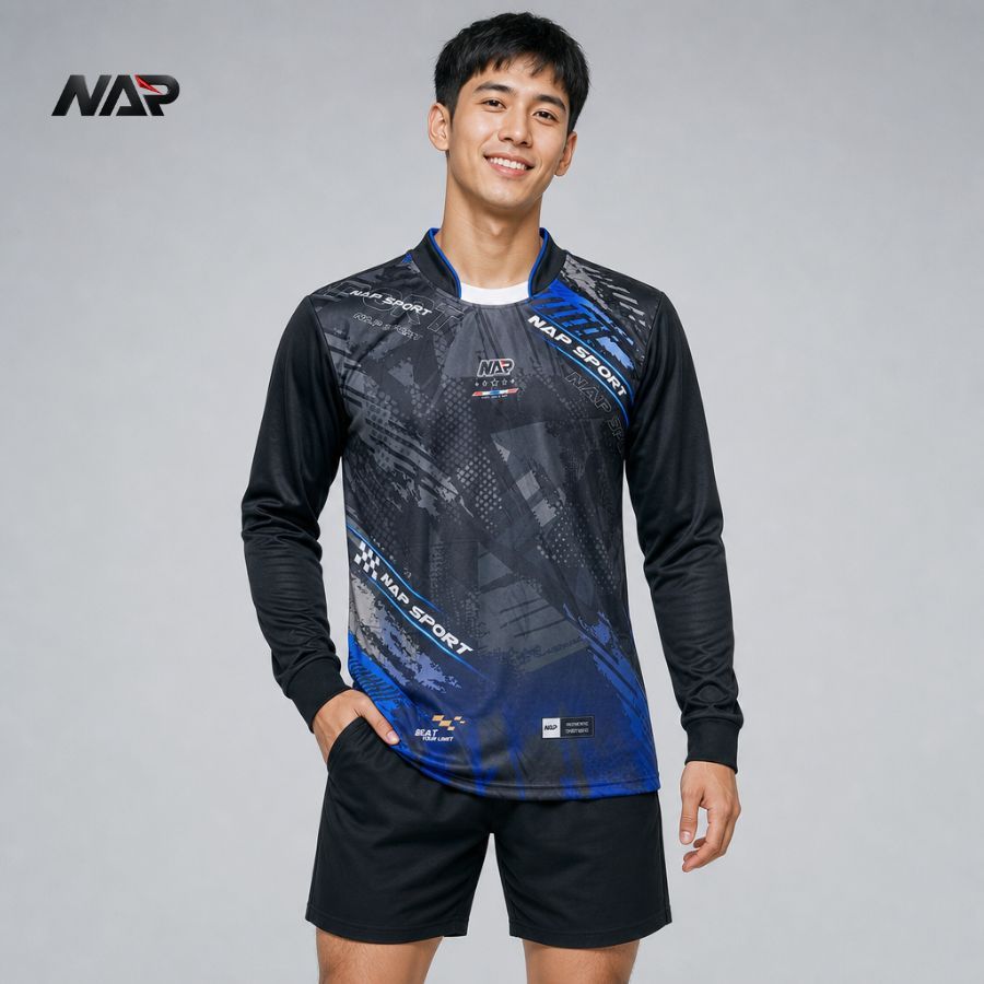 NAPSPORT เสื้อกีฬาแขนยาว รุ่น ลิมิเต็ด4 ผ้าไมโคร ไซส์ S-2XL ระบายอากาศดี ยืดหยุ่นสูง