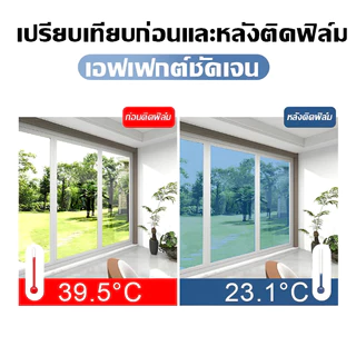 TerraThai ฟิล์มติดกระจกกันร้อน ฟิล์มปรอท กันรังสี UV 99% เพิ่มความเป็นส่วนตัว ฟิล์มกรองแสงสำหรับบ้านและอาคาร