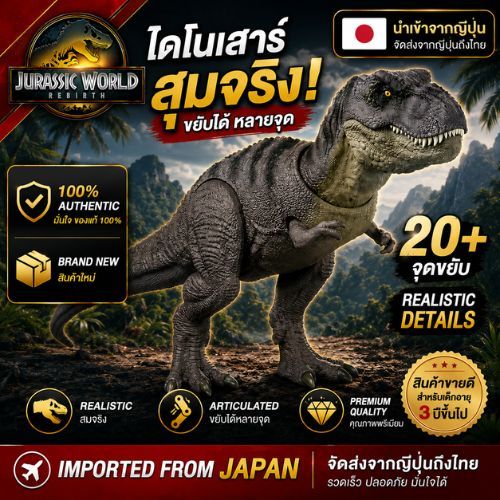 ของเล่น Jurassic World T-Rex Mattel JGM16 ขนาดใหญ่ ขยับได้ ของแท้