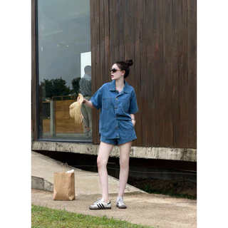 [ห้ามเผื่อไซส์] Denim Set ชุดเซ็ตยีนส์แท้ เสื้อ+กางเกง