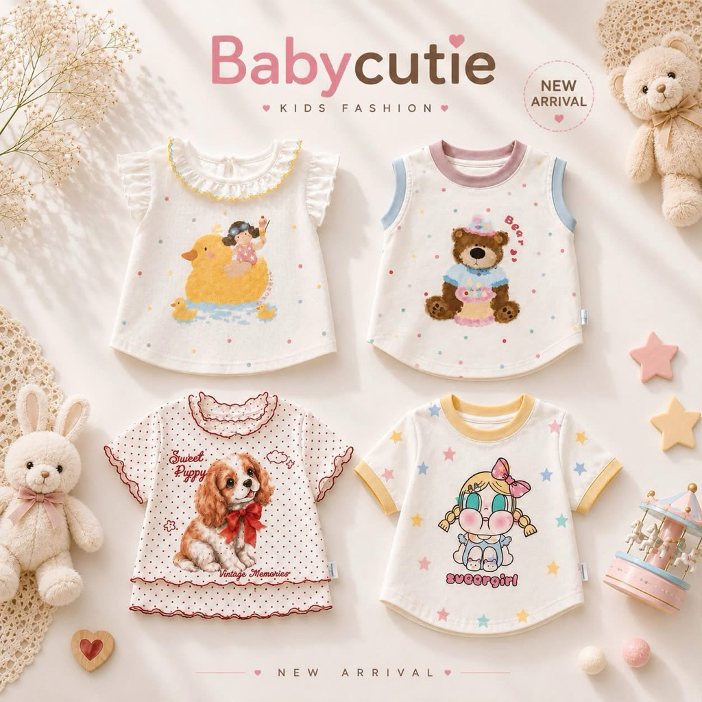 เสื้อผ้าเด็กหญิงน่ารักๆ เสื้อผ้าเด็กแฟชั่น เสื้อยืดลายน่ารัก ดีไซน์สวย สินค้าคุณภาพดีเนื้อผ้าดีใส่สบาย