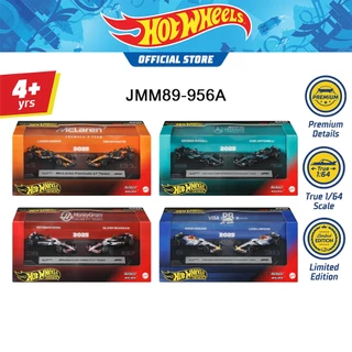 Hot Wheels Premium Formula 1 2-Pack ฮอตวีลส์ พรีเมียม ฟอร์มูลาวัน กล่องคู่ คละแบบ JMM89 (956A) TH