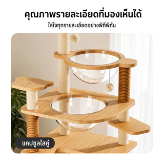 ตัวคอนโดแมวใหญ่ 240CM หนาพิเศษ แมว 1-15 รับน้ำหนักได้มาก คอนโดแมวไม้ คอนโดแมวไม้จริง condoแมว คอนโดแมวสีขาว ของเล่นแมว