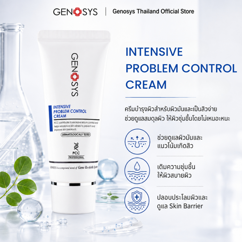 GENOSYS Intensive Problem Control Cream ครีมบำรุงผิวมันเป็นสิวง่าย คุมมัน ปลอบประโลมผิว 50ml