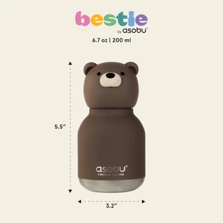 Asobu Mini Bestie Collection ขวดน้ำสูญญากาศไซซ์มินิ พร้อมพวงกุญแจ เก็บเย็น-ร้อน 200 ML