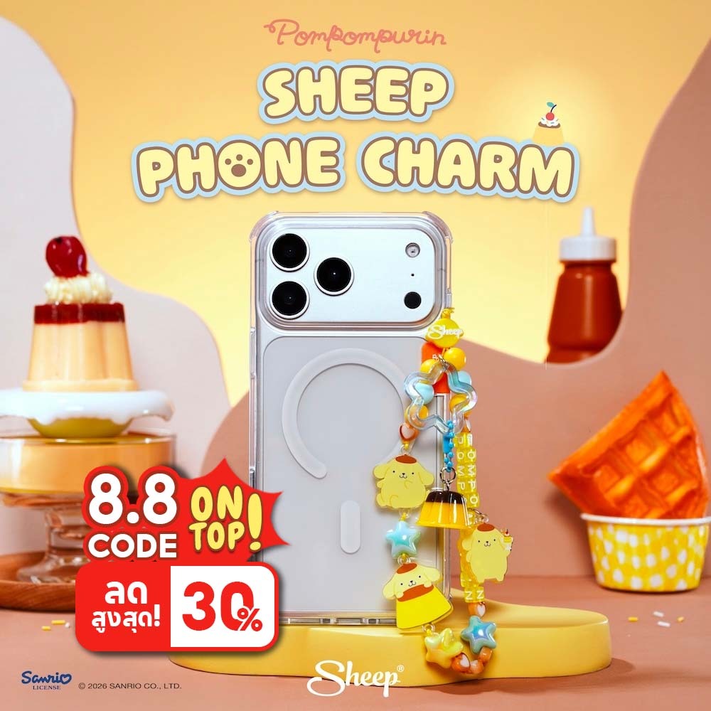 [Strap Pompompurin] Pompompurin Collection Strap Phone Charm สายคล้องมือถือ สุดน่ารัก ลิขสิทธิ์แท้ซานริโอ้  ปอมปอมปุริน